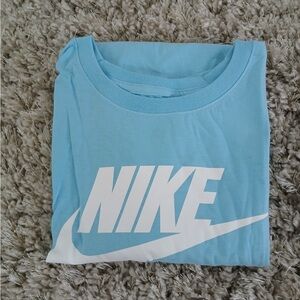 Nike Kids Light Blue Tee with White Logo